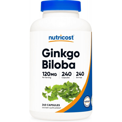 Nutricost Ginkgo Biloba 120 мг, 240 капсул - Экстрасильный экстракт гинкго билоба - Без глютена и ГМО