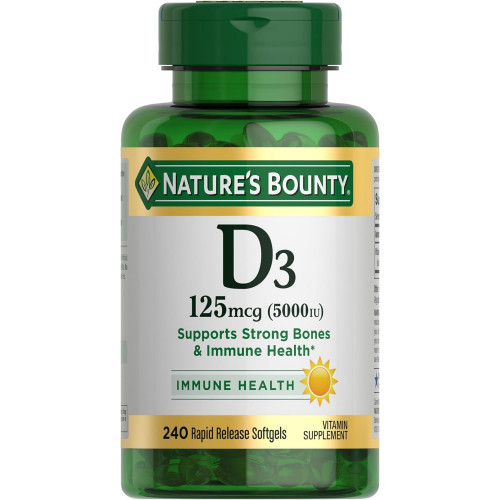 Возможно, вы имели в виду: Nature's Bounty Vitamin D3, Immune Support, 125mcg (5000iu), Rapid Release Softgels, 240 Ct