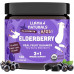 Llama Naturals Real Fruit Sambucus Elderberry Gummies для детей, без добавления сахарного тростника, веганские, органические, для поддержки иммунитета малышей, цинк и витамин C для детей, 120 штук (запас на 2–4 месяца)