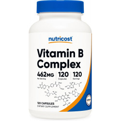 Nutricost High Potency Vitamin B Complex 460 мг, 120 капсул - з вітаміном C - Енергетичний комплекс