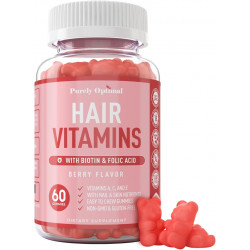 Возможно, вы имели в виду: Premium Hair Vitamins Supplement-Gummy Vitamins w/Biotin, Folic Acid, Vitamins A&D-Supports Faster Hair Growth and Promotes Healthy Hair, Skin, & Nails-60 Non-GMO Berry Flavored Gummies