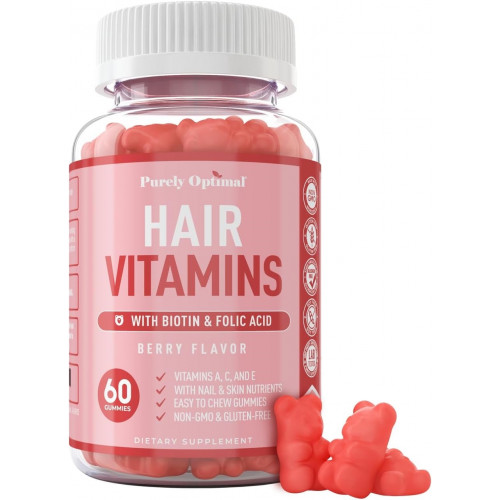 Возможно, вы имели в виду: Premium Hair Vitamins Supplement-Gummy Vitamins w/Biotin, Folic Acid, Vitamins A&D-Supports Faster Hair Growth and Promotes Healthy Hair, Skin, & Nails-60 Non-GMO Berry Flavored Gummies