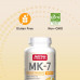 Jarrow Formulas MK-7 90 мкг - Біоактивна форма вітаміну K2 - 60 порцій (м'які таблетки) - Для здоров'я кісток і серцево-судинної системи - Вітамін K2 MK-7 Дієтична добавка - K2 Вітамінна добавка MK-7 - Без глютену