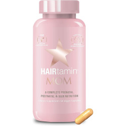 Показано переклад для запиту HAIRtamin MOM Vegan Prenatal & Postnatal Multivitamin Supplement and Hair Vitamin Pregnancy, Postpartum, Breastfeeding Probiotic One-a-Day Hair Vitamins with Biotin, Zinc, Iron (30 Counts)