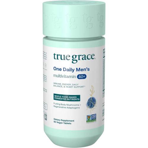 Возможно, вы имели в виду: True Grace Men's 40+ One Daily Multivitamin Fermented Minerals, Organic Adaptogens and Mushrooms Whole Body Balance Immune, Endurance, Bone & Heart Support Supplement - Non-GMO - 60 Vegan Tablets