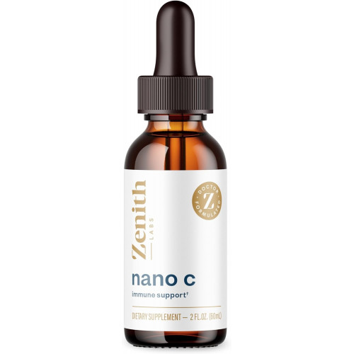 Zenith Labs Liquid Vitamin C Drops for Adults - Nano C Natural Immune Support Supplement, Vitamin C Liquid Supplement for Forster Imunity - Nanotechnology Micro C Particles for Fast Absorption