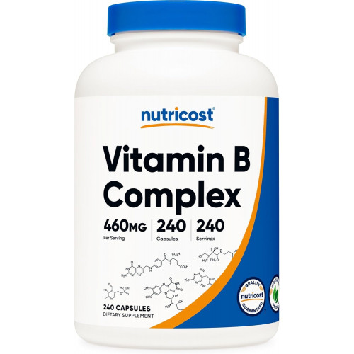 Nutricost High Potency Vitamin B Complex 460 мг, 240 капсул - з вітаміном C - Енергетичний комплекс