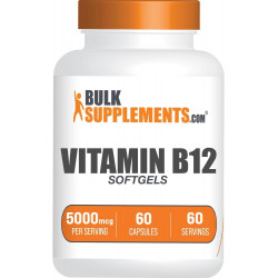 BulkSupplements.com Вітамін B12 1000 мкг капсули - ціанокобаламін, добавки вітаміну B, таблетки B12 - без глютену, 1 капсула вітаміну B12 на порцію, 60-денний запас, 60 капсул