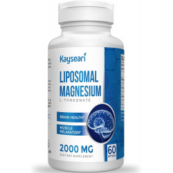 Liposomal Magnesium L-Threonate 2000mg-High Absorption-Magnesium Threonate Supplements with Vitamin D3 & K2 for Women, Men, 60 Magnesium L-Threonate Capsules for Brain, memory, Cognition, Koste, Muscle