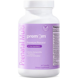 Premom Multivitamin for Women - пренатальна формула. Вітамінні добавки: метилфолат + залізо + біотин + цинк + 27 поживних речовин, холін + комплекс B. Вітаміни для зачаття, фертильності.