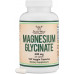 Гліцинат магнію 400 мг, 180 капсул (безпечно для веганів, перевірено третіми сторонами, без глютену, без ГМО) Високозасвоюваний магній від Double Wood Supplements