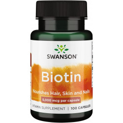 Swanson Biotin Vitamin B7 5000 мкг 100 капсул