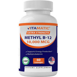 Vitamatic Methyl B12 (Methylcobalamin) 10 000 мкг, 60 пастилок - чудове джерело вітаміну B12