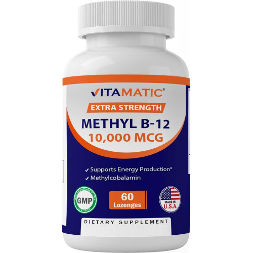 Vitamatic Methyl B12 (Methylcobalamin) 10 000 мкг, 60 пастилок - чудове джерело вітаміну B12