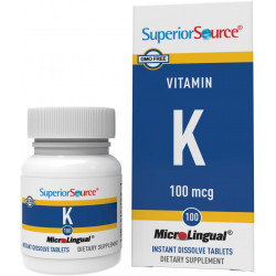 Полівітаміни Superior Source Vitamin K1, 100 мкг, таблетки, 100 штук