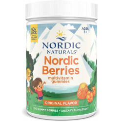 Nordic Naturals Nordic Berries, Citrus — 200 мармеладных ягод — Вкусные мультивитамины для детей от 2 лет — Рост, развитие, оптимальное самочувствие — Без ГМО, вегетарианские — 50 порций