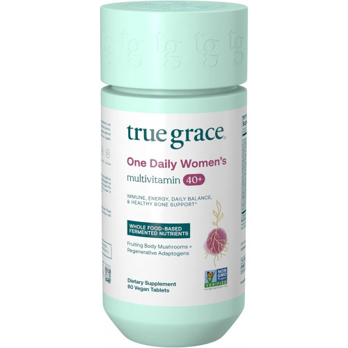 Возможно, вы имели в виду: True Grace One Daily Women’s Multivitamin 40+ Fermented Minerals, Organic Adaptogens and Mushrooms - Iron Free, Non-GMO, Gluten Free, Soy Free - 60 Vegan Tablets