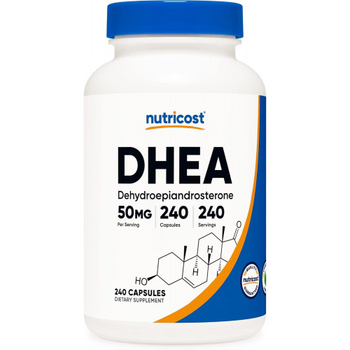 Nutricost DHEA 50 мг, 240 капсул - без глютену, без сої, без ГМО, добавка