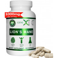 GENEX Lions Mane Supplement зі 100% екстрактом Lions Mane - ноотропна добавка для підтримки мозку для підсилення мозку, зосередженості, ясності розуму, природної енергії, 1000 мг/порція - (120 капсул)