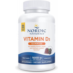 Nordic Naturals Gummies з вітаміном D3, лісові ягоди - 120 Gummies - 1000 МО Вітамін D3 - Чудовий смак - Здорові кістки, настрій і функція імунної системи - Без ГМО - 120 порцій