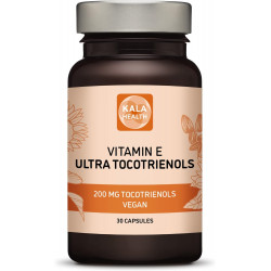 Kala Health Ultra Tocotrienol 200mg Vitamin E Vegan – Усі 4 токотрієноли – Без токоферолу – Підтримує здоров’я імунітету та антиоксидантну добавку Токотрієноли