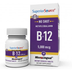 Превосходный источник без укола, витамин B12, метилкобаламин, 5000 мкг, быстрорастворимые таблетки MicroLingual, 60 штук, активная форма B12, поддерживает выработку энергии, поддерживает нервную систему, без ГМО