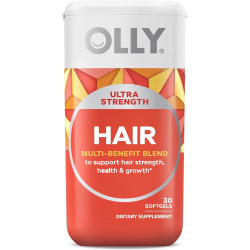 Мягкие капсулы для волос OLLY Ultra Strength, поддерживают здоровье волос, биотин, кератин, витамин D, B12, добавка для волос, запас на 30 дней — 30 штук (упаковка может отличаться)