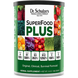 SuperFood Plus доктора Шульце | Вітамінно-мінеральний рослинний концентрат | Щоденне харчування | Без глютену та без ГМО | Веганський | 14 унцій порошку | Упаковка може відрізнятися