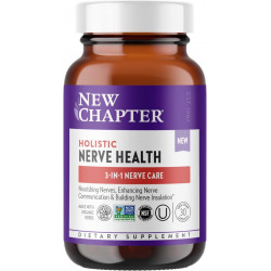 New Chapter Nerve Health Supplement для підтримки нервів 3-в-1 від голови до п’ят — вітамін B1 генерує енергію для нервів, вітамін B6 покращує нервовий зв’язок, вітамін B12 створює ізоляцію нервів, 30ct