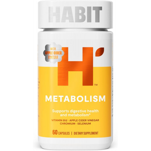 Добавка Habit Metabolism (60 капсул) - підтримує здоров’я травлення та метаболізм, вітамін B12, селен, хром, яблучний оцет, веганська, без ГМО (1 упаковка)