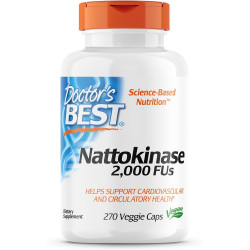 Doctor's Best Nattokinase, без ГМО, веганский, без глютена, 270 растительных капсул