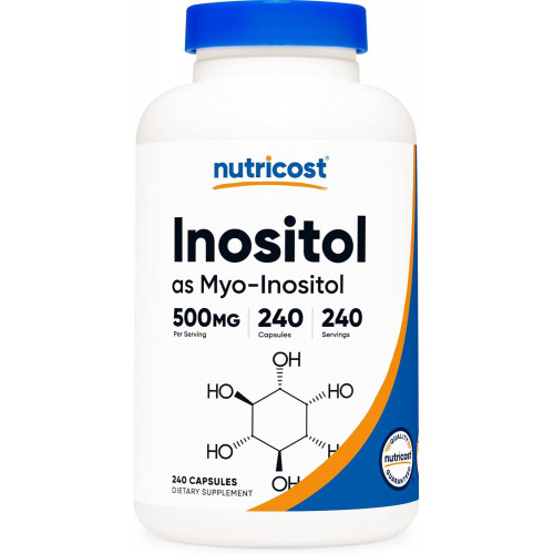 Nutricost Inositol Capsules 500 мг, 240 капсул - вегетаріанські капсули, без ГМО, без глютену (міоінозитол)