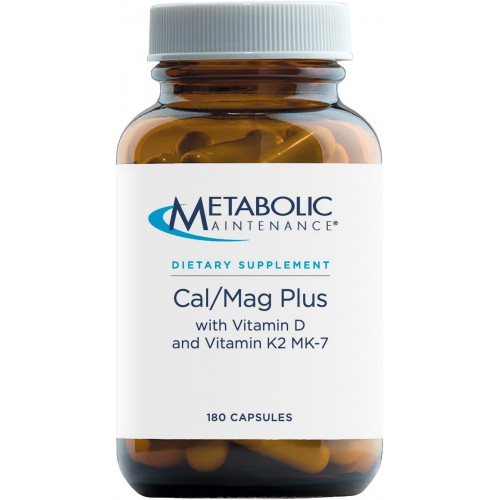 Metabolic Maintenance Cal Mag Plus з вітаміном D-3 і вітаміном K2 M7 - підтримка кісток і серця (180 капсул)