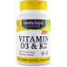 Healthy Origins Vitamin D3 & K2 - Вітамін D3, 50 мкг - Вітамін K2, 200 мкг - Легко засвоювані добавки з вітаміном D і вітаміном K - Добавки без ГМО та без глютену - 180 капсул