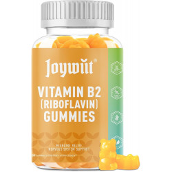 Вітамін B2 Gummies Riboflavin 500 мг для дорослих, полегшення мігрені та підтримка нервової системи, смак апельсина, без ГМО, веганський, пектин - 60 одиниць