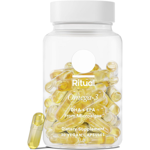 Ritual Omega 3 DHA и EPA — для веганов — научно обоснованная доза DHA и EPA в соотношении 2:1, минимальная отрыжка, микроводоросли, полученные из экологически чистых источников, 30-дневная порция