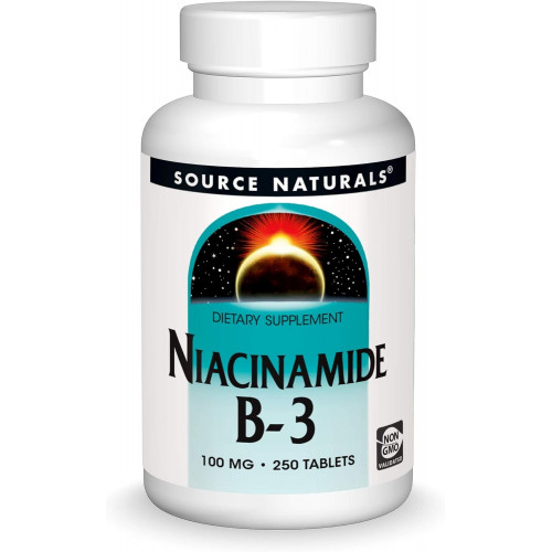 Джерело Naturals Niacinamide B -3, 100 мг дієтичної добавки - 250 таблеток