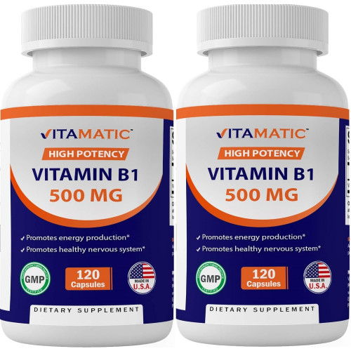 Vitamatic 2 Pack Вітамін В1 (тіамін) 500 мг, 120 капсул