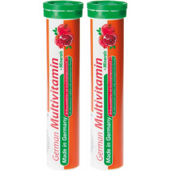 Показан перевод для запроса T&D German Multivitamin + Minerals 10 Vitamins 2 Minerals - 40 Vegan Drink Effervescent Tablets - Pomegranate Flavor - Made in Germany