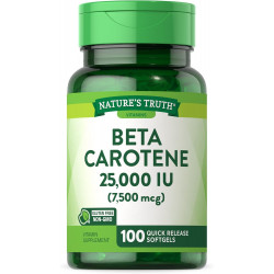 Бета-каротин 25000 МО м'яких капсул | 100 граф | Добавка вітаміну А | Добавка без ГМО та глютену | правдою природи