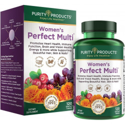 Purity Products Women’s Perfect Multi Balanced Multivitamins - підтримує здоров’я сечовивідних шляхів, імунітет, кістки та м’язи, волосся, шкіру, нігті, елітний пробіотик для здоров’я травлення + багато іншого – 120 таблеток