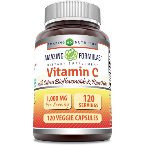 Возможно, вы имели в виду: Amazing Formulas Vitamin C (Ascorbic Acid) 1000Mg with Rosehips and Citrus Bioflavonoids | Veggie Capsules Supplement | Non-GMO | Gluten Free | Made in USA (120 Count)