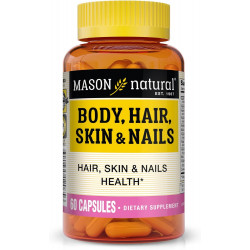 MASON NATURAL Body, Hair, Skin & Nails with Vitamins A, E, C and Biotin - Healthy Hair, Skin and Nails, Premium Beauty Supplement, 60 капсул