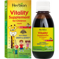 Сироп Herbion Naturals Vitality Supplement для дітей, сприяє росту та апетиту, знімає втому, покращує розумову та фізичну працездатність, підвищує енергію, 5 рідких унцій - для дітей від 1 року і старше