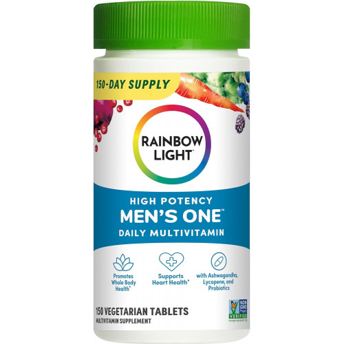 Высокоэффективные мультивитамины для ежедневного использования Rainbow Light Mens One, вегетарианские, 150 кар., упаковка может отличаться