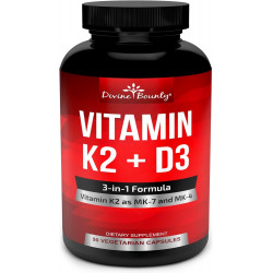 Возможно, вы имели в виду: Vitamin K2 (MK7 & MK4) with D3 Supplement - Vitamin K & D as MK7 100 mcg, MK4 500 mcg, and 5000 IU Vitamin D3 3-in-1 Formula - Bone and Heart Support - 90 Non-GMO Vegetarian Capsules