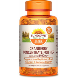 Мягкие таблетки Sundown Cranberry, клюквенный концентрат с витамином D3, поддерживает здоровье мочевых путей и иммунитета, 150 мягких таблеток