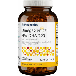 Metagenics OmegaGenics EPA-DHA 720 - добавка с рыбьим жиром омега-3 - для здоровья сердца, опорно-двигательного аппарата и иммунной системы* - с DHA и EPA - 120 мягких капсул