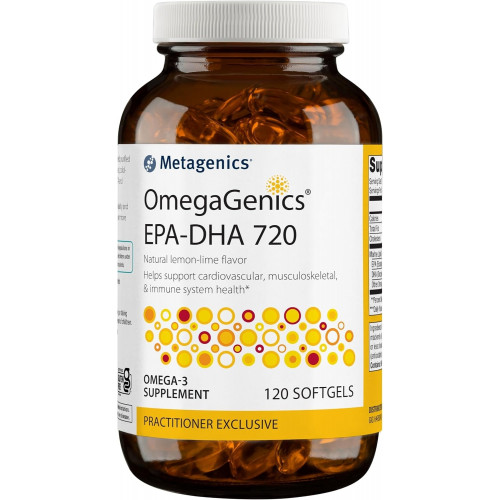 Metagenics OmegaGenics EPA-DHA 720 - добавка с рыбьим жиром омега-3 - для здоровья сердца, опорно-двигательного аппарата и иммунной системы* - с DHA и EPA - 120 мягких капсул