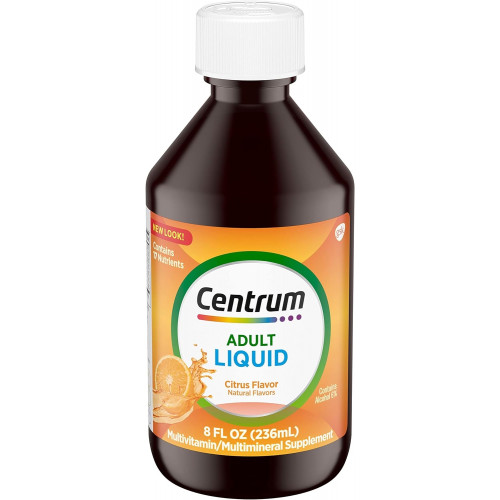 Centrum Liquid Multivitamin для взрослых, мультивитаминная/мультиминеральная добавка с витаминами группы B и антиоксидантами, цитрусовый вкус - 8 жидких унций